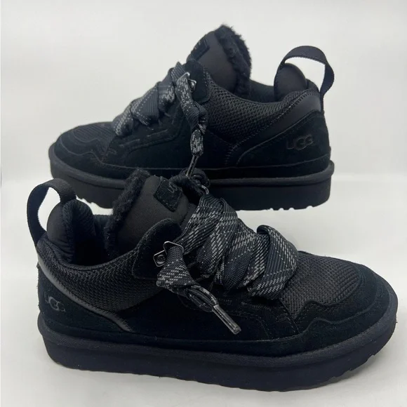 UGG LOWMEL WOMEN'S BOOT/SNEAKER SUEDE BLACK Sz 10 - Picture 1 of 7
